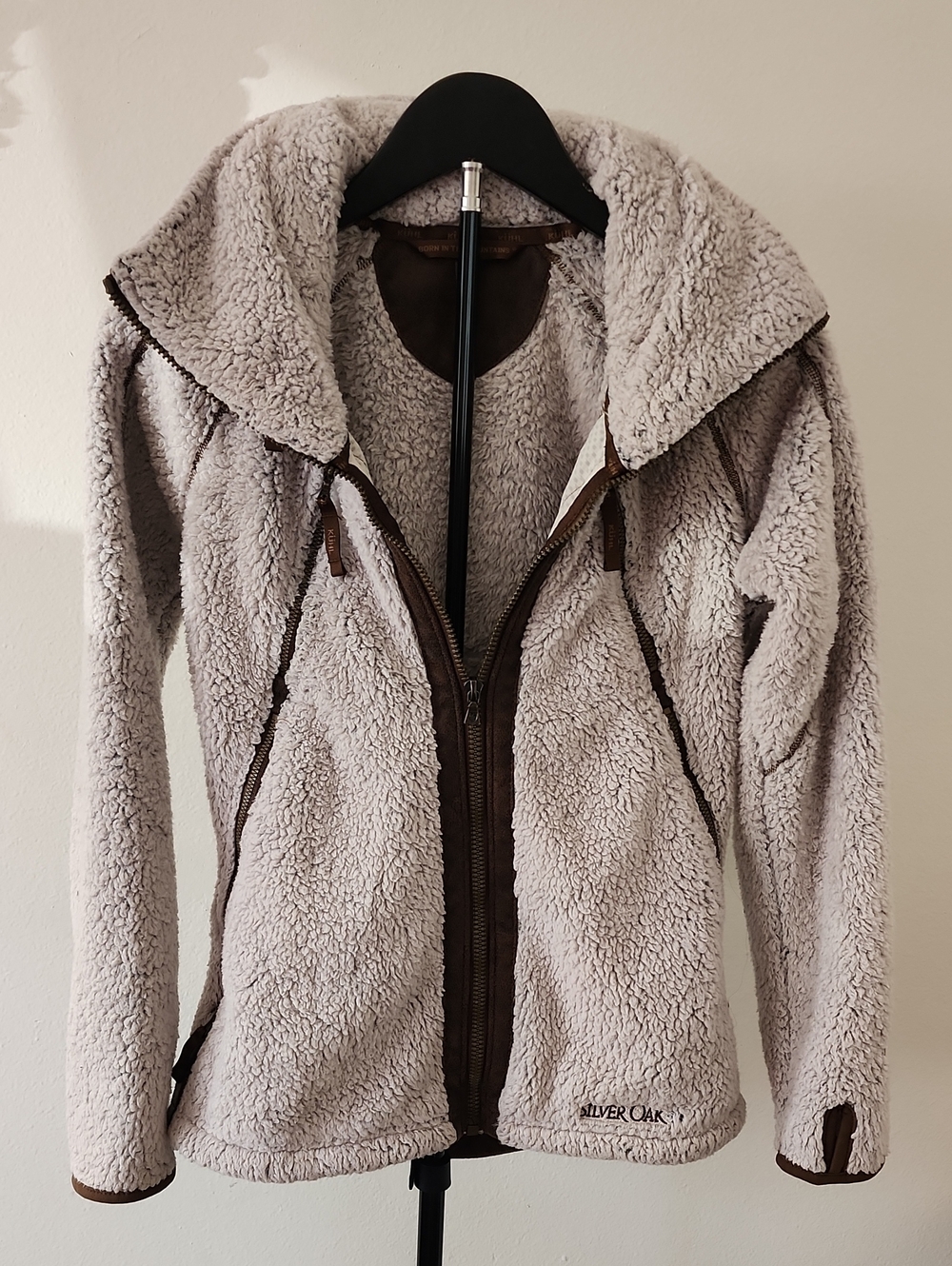 KÜHL Flight Jacket Gray Sherpa Fleece Hooded Full Zip Women’s
